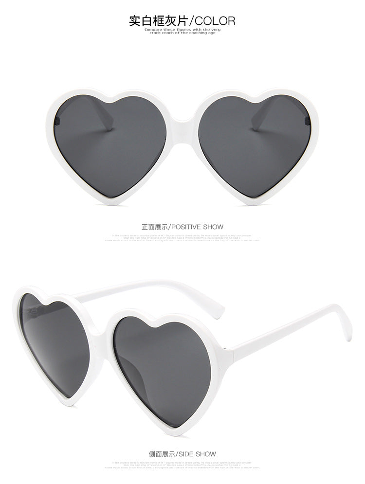 2024 New Trendy Big Heart Shape Sunglasses Women Sexy Fashion Oversized Sun Glasses For Female Male Party Travel Shades Eyewear