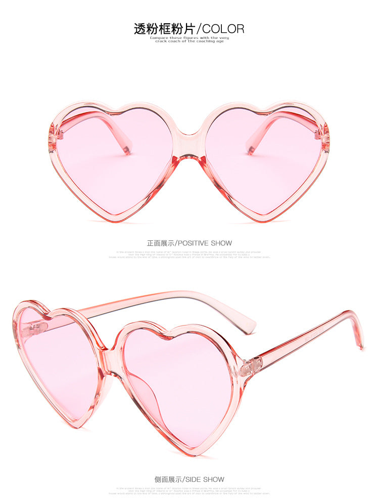 2024 New Trendy Big Heart Shape Sunglasses Women Sexy Fashion Oversized Sun Glasses For Female Male Party Travel Shades Eyewear