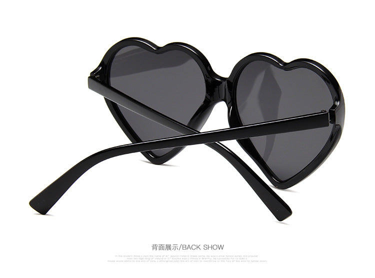 2024 New Trendy Big Heart Shape Sunglasses Women Sexy Fashion Oversized Sun Glasses For Female Male Party Travel Shades Eyewear