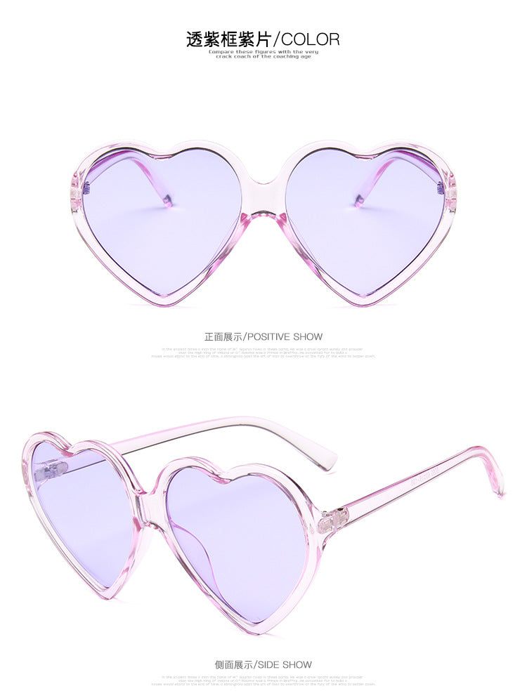 2024 New Trendy Big Heart Shape Sunglasses Women Sexy Fashion Oversized Sun Glasses For Female Male Party Travel Shades Eyewear