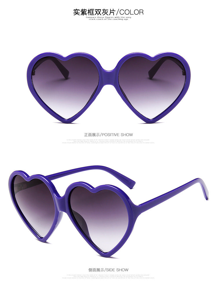 2024 New Trendy Big Heart Shape Sunglasses Women Sexy Fashion Oversized Sun Glasses For Female Male Party Travel Shades Eyewear