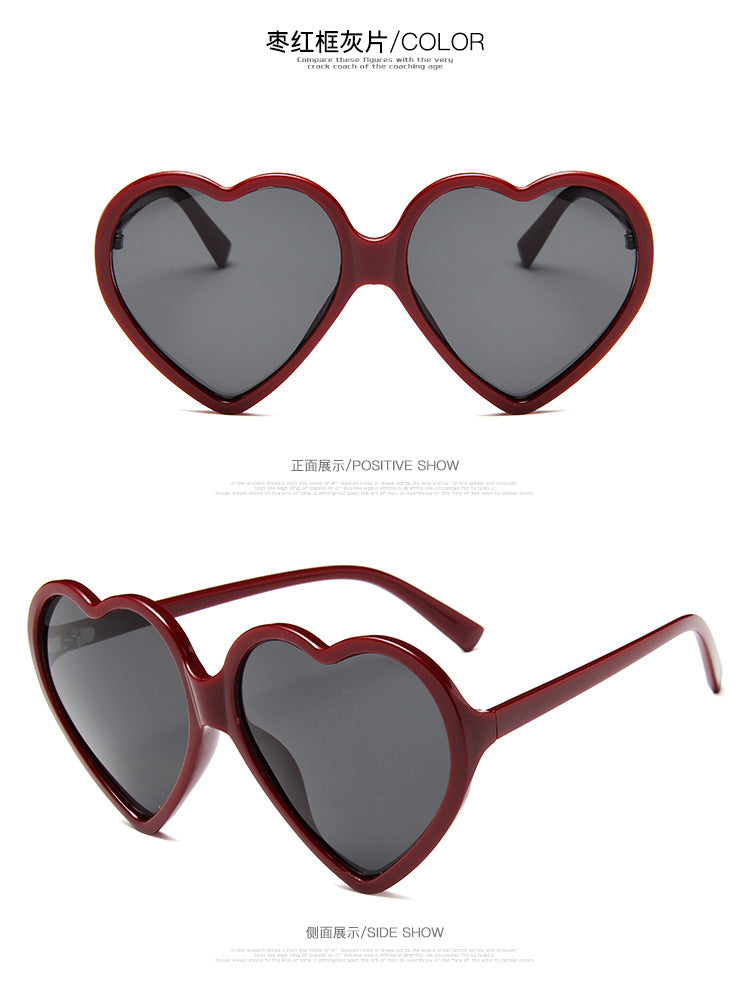 2024 New Trendy Big Heart Shape Sunglasses Women Sexy Fashion Oversized Sun Glasses For Female Male Party Travel Shades Eyewear