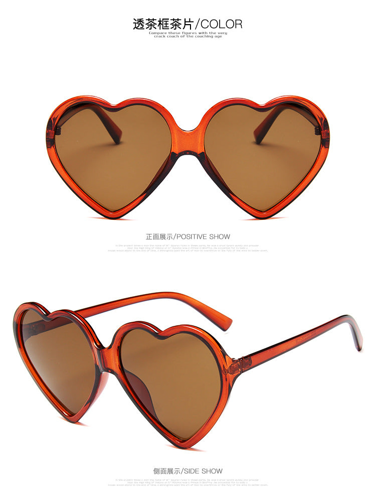 2024 New Trendy Big Heart Shape Sunglasses Women Sexy Fashion Oversized Sun Glasses For Female Male Party Travel Shades Eyewear