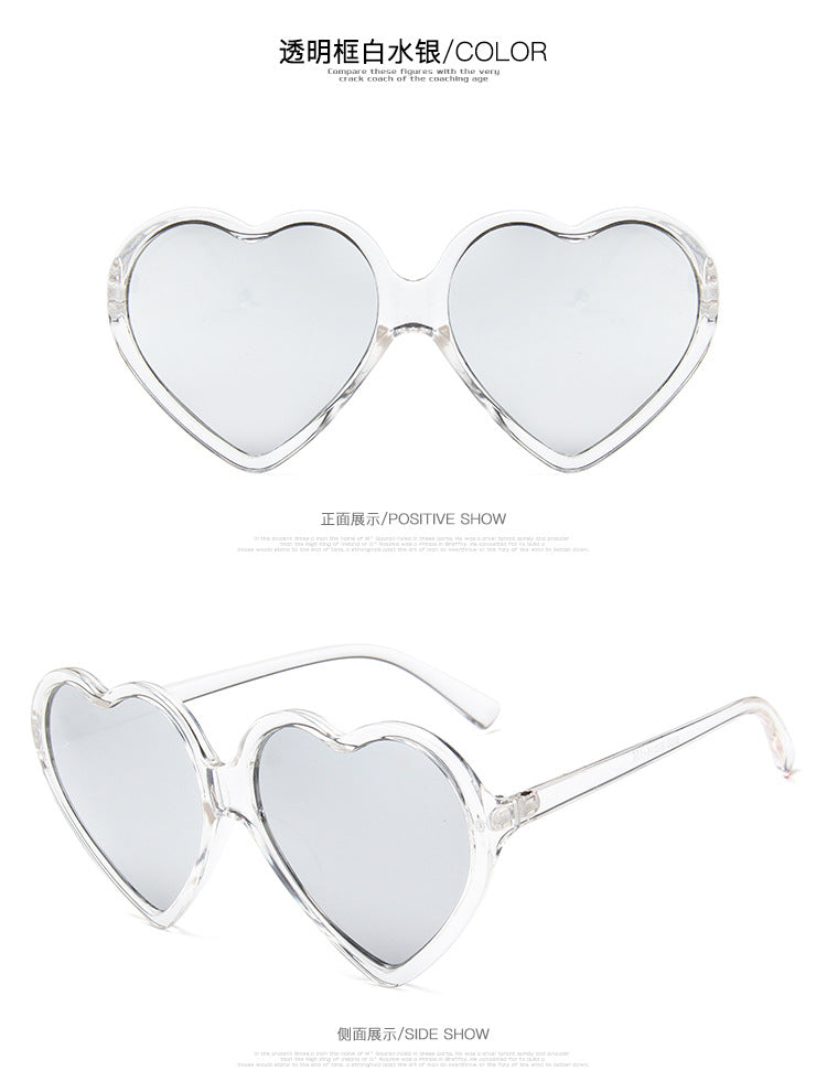 2024 New Trendy Big Heart Shape Sunglasses Women Sexy Fashion Oversized Sun Glasses For Female Male Party Travel Shades Eyewear