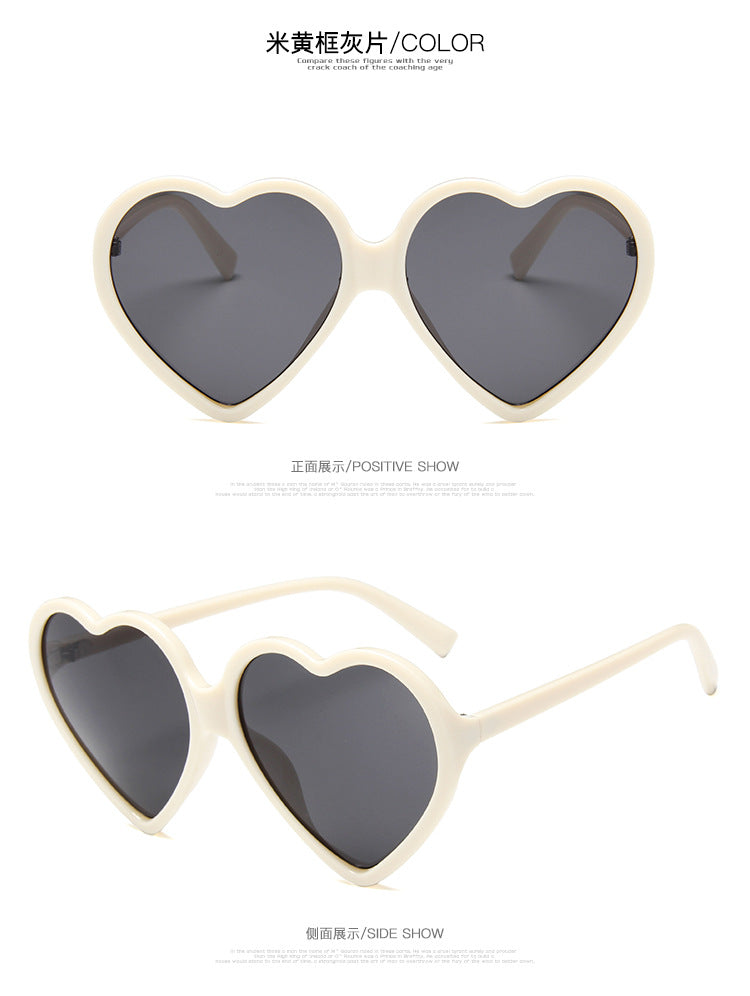 2024 New Trendy Big Heart Shape Sunglasses Women Sexy Fashion Oversized Sun Glasses For Female Male Party Travel Shades Eyewear