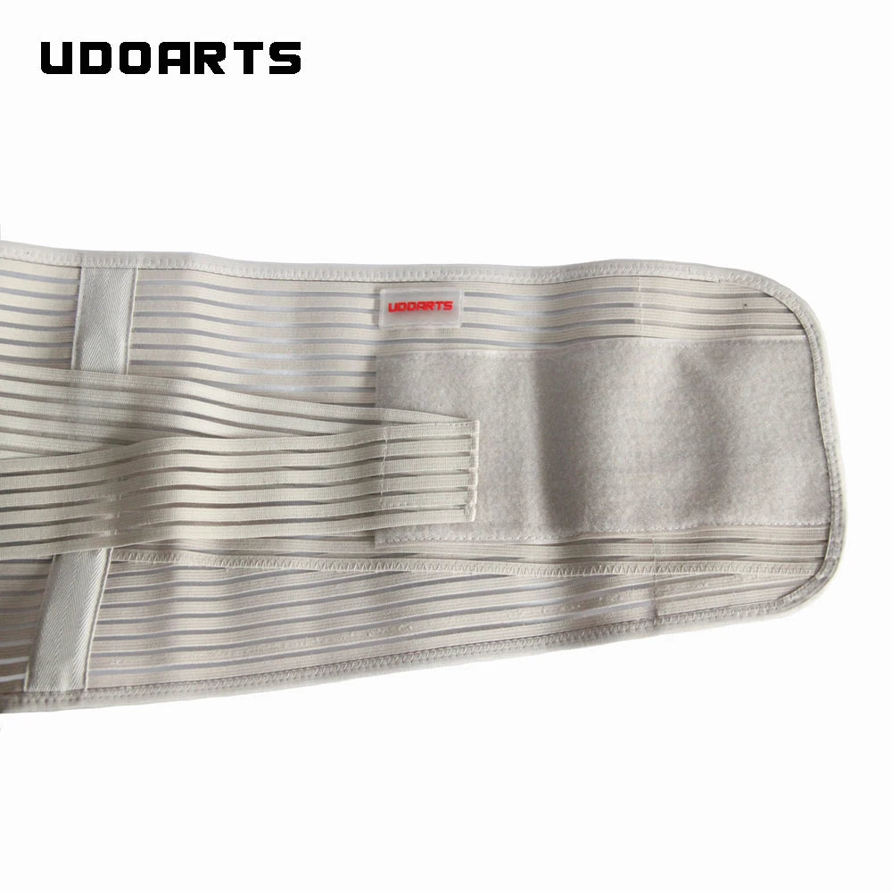 Udoarts Lumbar Support Back Brace With Dual Adjustable Straps, Breathable Mesh Panels And Removable Medical Plastic Splints