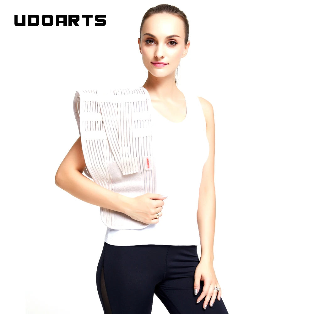 Udoarts Lumbar Support Back Brace With Dual Adjustable Straps, Breathable Mesh Panels And Removable Medical Plastic Splints