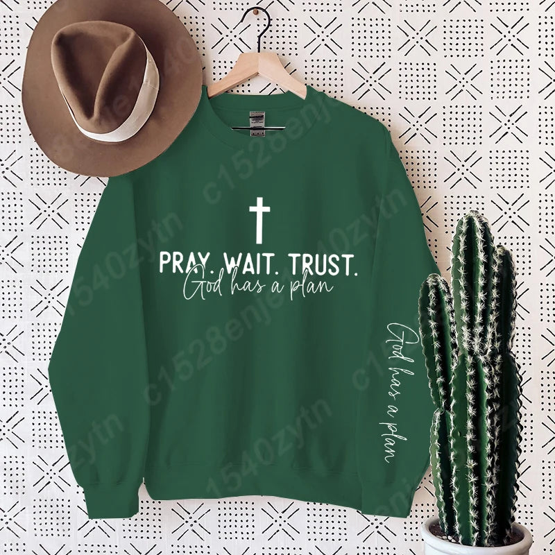 Uplifting Christian Quote Crewneck Sweatshirt, Long Sleeve, Women's Fashion Oversized Sweatshirts, Inspirational Print Pullovers