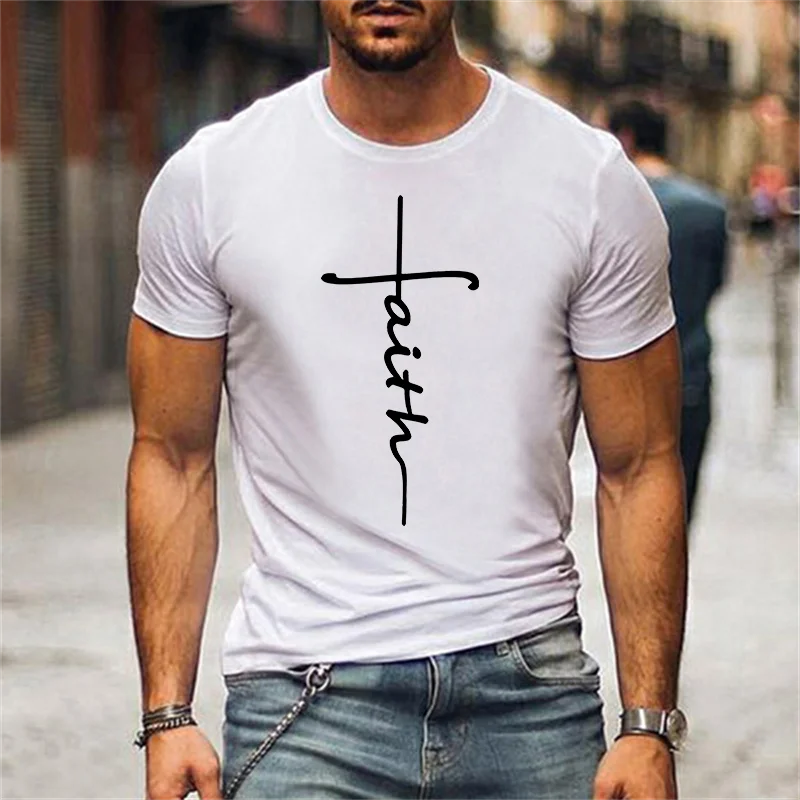 Classic Jesus Men's Short Sleeve Sports Tee Men's Workout Print T-shirt Men's Faith Shirt