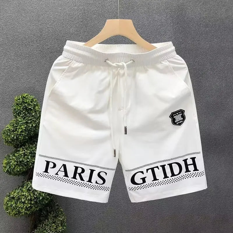 American Gym Shorts High Quality Men's Shorts Summer Fashion White Sports Short Pants High Street Men's Clothing Streetwear 2024