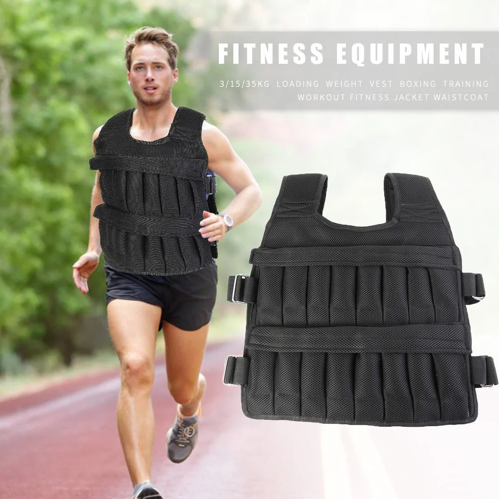 3/15/20/35/50kg Loading Weight Vest Jacket Sand Clothing for Running Training Fitness Equipment Adjustable Waistcoat Jackets