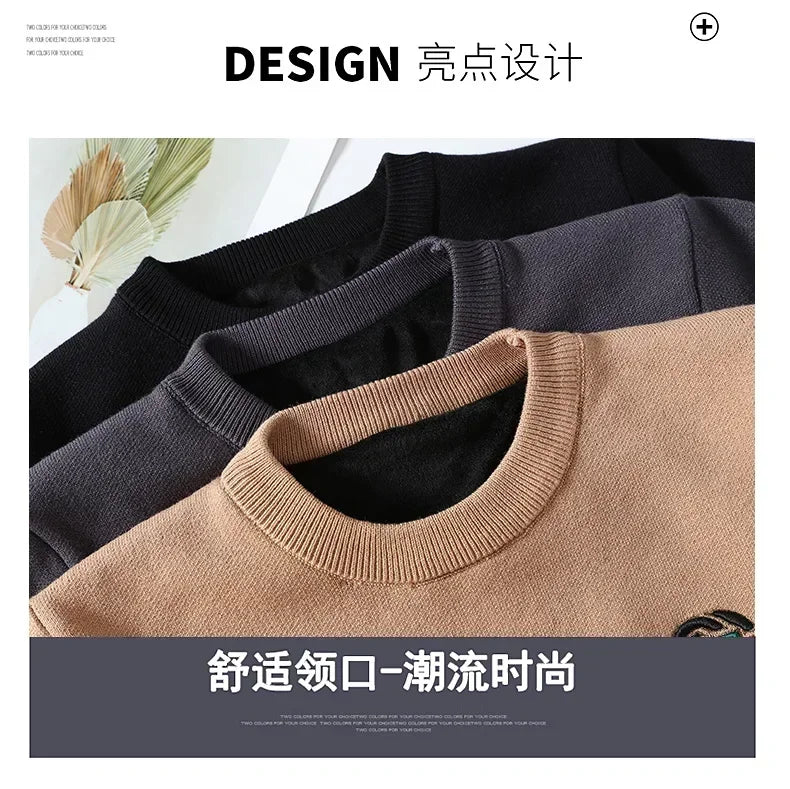 Casual Sweater Men Knitted Pullover Top Quality Spring Autumn Mens Handsome Fashion Cashmere Knitwear Male Clothing