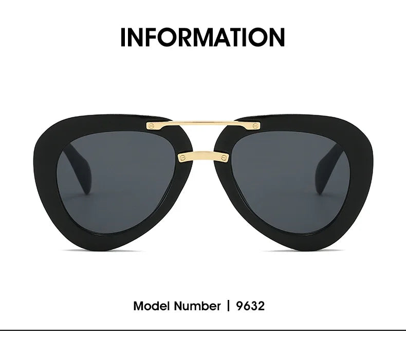 New Trend Sunglasses Women Men Pilot Design Retro Casual Black Unisex Fashion Travel Vintage Sun Glasses For Female UV400