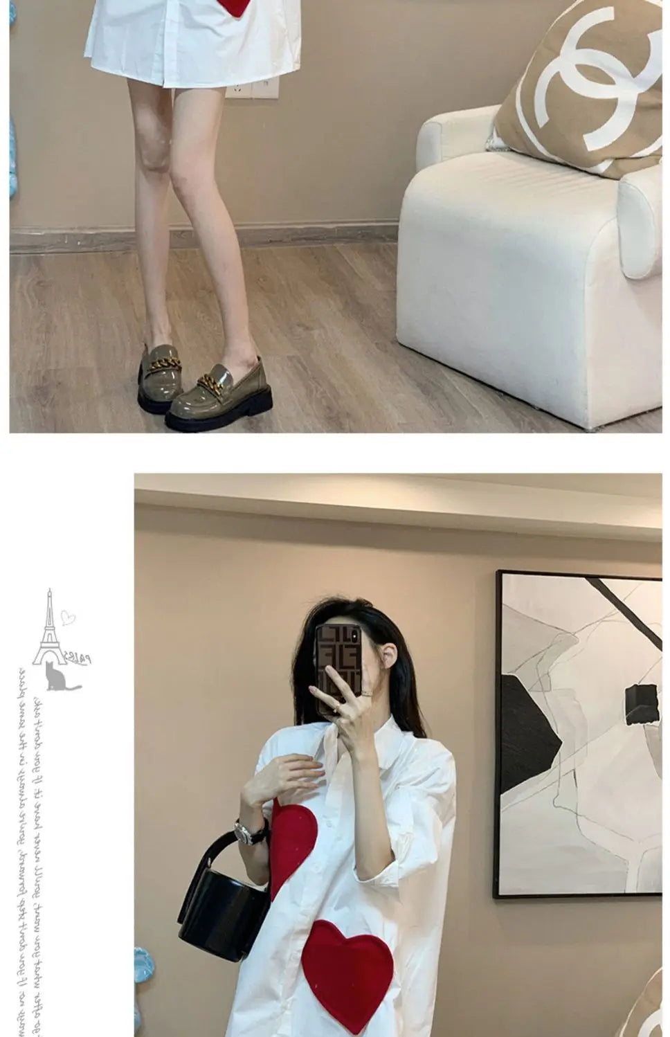 Shirt for women in spring and autumn new Korean style design niche fashion western-style white chic top