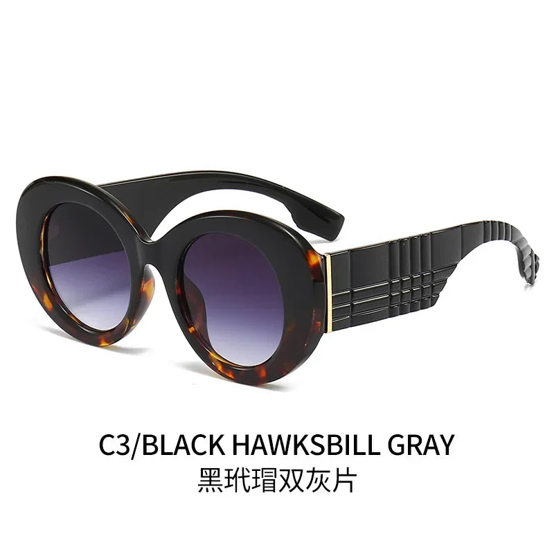 Europe and the United States street photos ins color sunglasses fashion trend catwalk sunglasses retro tortoiseshell glasses