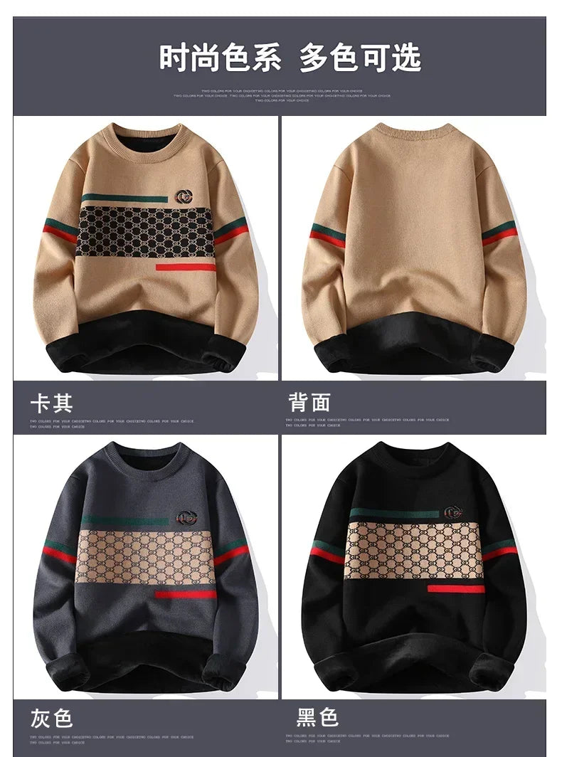 Casual Sweater Men Knitted Pullover Top Quality Spring Autumn Mens Handsome Fashion Cashmere Knitwear Male Clothing