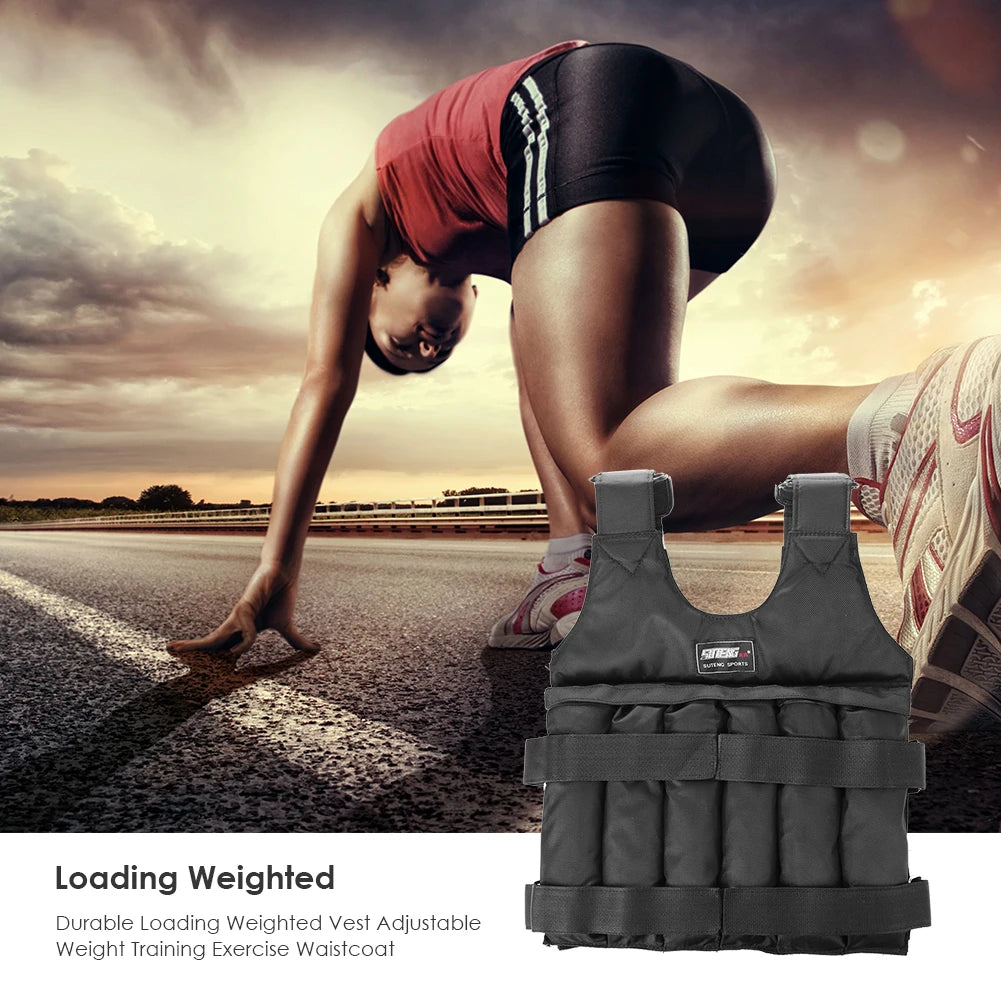 3/15/20/35/50kg Loading Weight Vest Jacket Sand Clothing for Running Training Fitness Equipment Adjustable Waistcoat Jackets