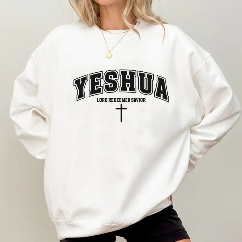 Vintage Yeshua Sweatshirt Christian Yeshua Religious Hoodie Aesthetic Faith Clothing Jesus Bible Verse Pullover Woman Clothes