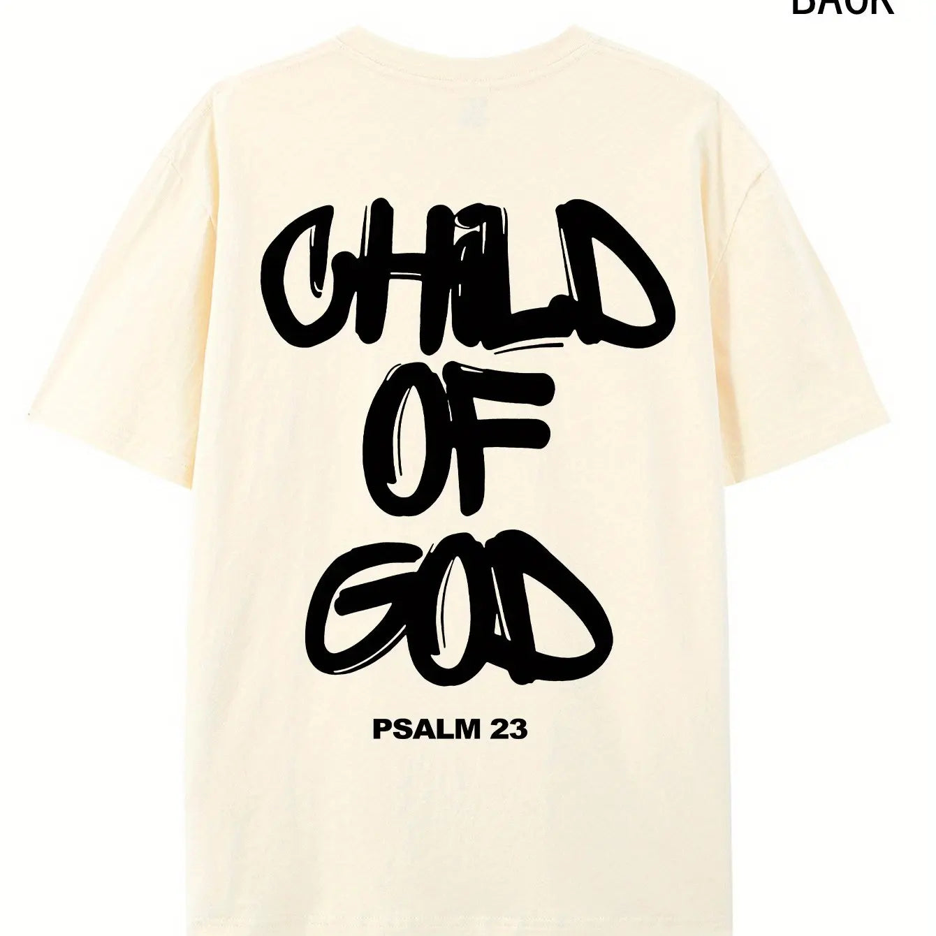 Religious Comfort Psalm 23 Graphic Print Tee Shirt for Men Casual Short Sleeve T-Shirt for Outdoor Activities