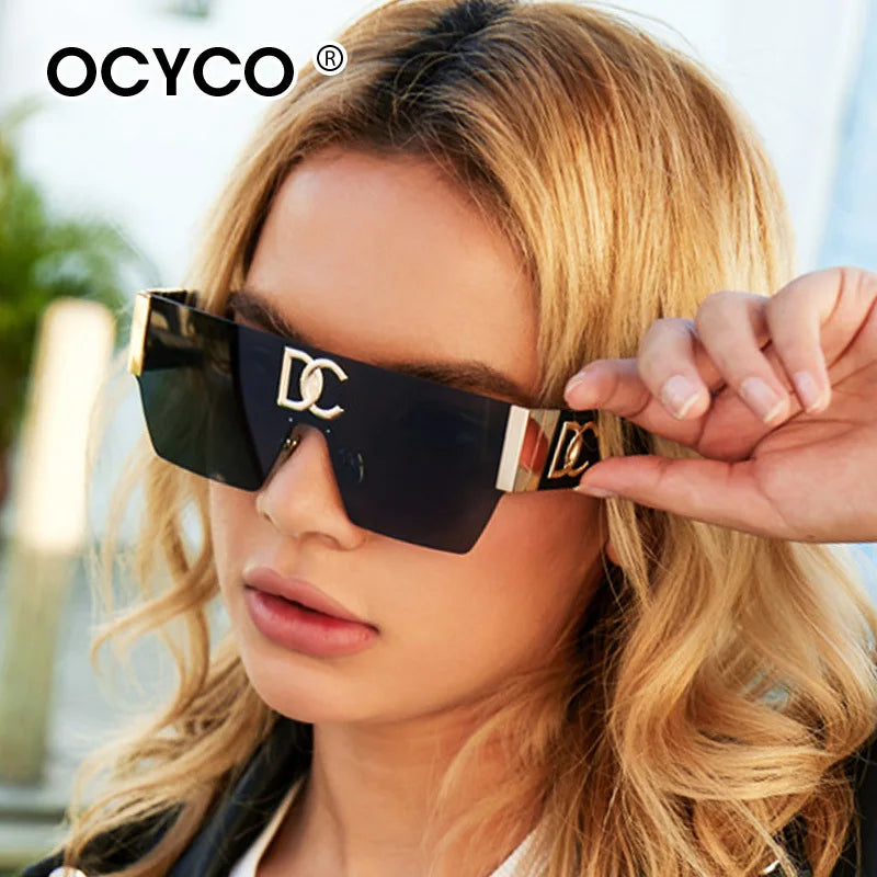 New 2024 Luxury Designer Square Sunglasses Women's Fashion Punk Sunglasses Women's Gradient Sunshade Glasses Oculos UV400