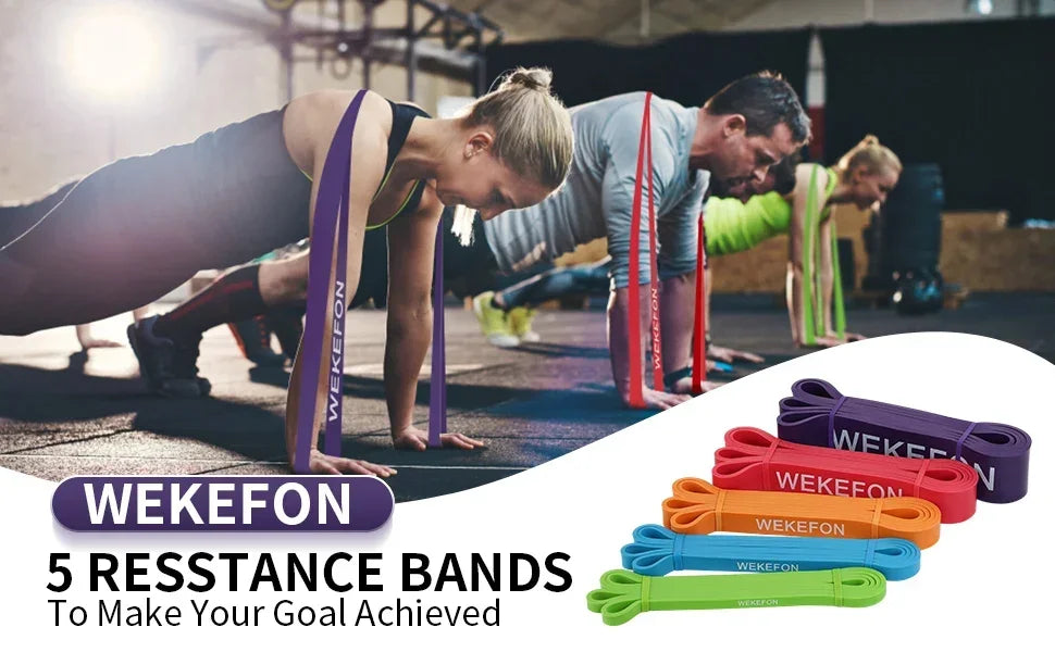 Set of 5 Pull Up Assistance Bands Thick Heavy Duty Resistance Bands Set Exercise Stretch Workout Fitness Band for Body Training