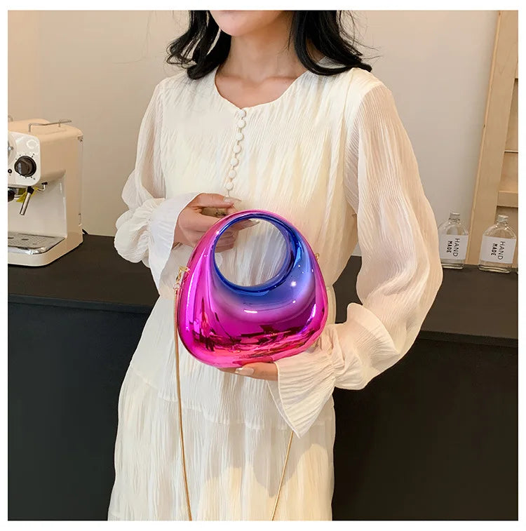 2025 Luxury Designer Evening Clutch Clear Acrylic Women Handbags Fashion Shoulder Bag Half Moon Wedding Purses Party Tote Ladies