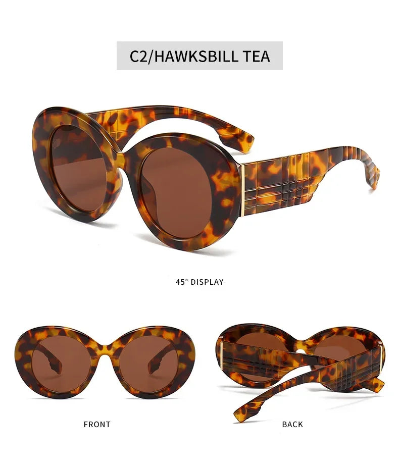 Europe and the United States street photos ins color sunglasses fashion trend catwalk sunglasses retro tortoiseshell glasses