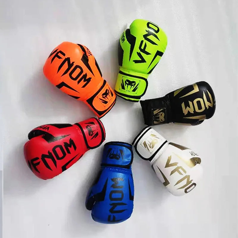 6/8/10/12/16Oz Professional Sanda Muay Thai Fighting Gloves Kids Adult Boxing Gloves for Men Women Pu Taekwondo Punching Gloves