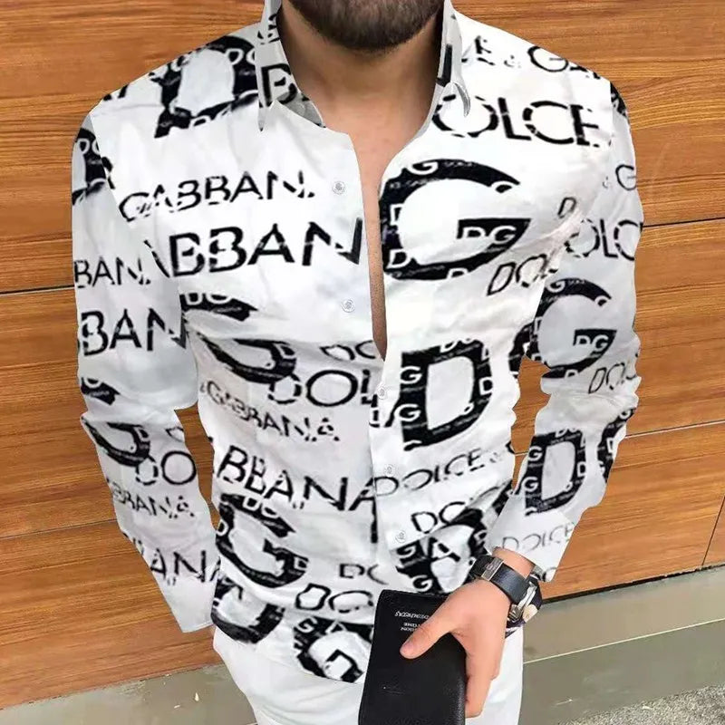 New Men's Shirt Long Sleeve Casual Printed Shirt 2025 Hawaiian Fashion Long Sleeve Shirt Plus Size 5XL