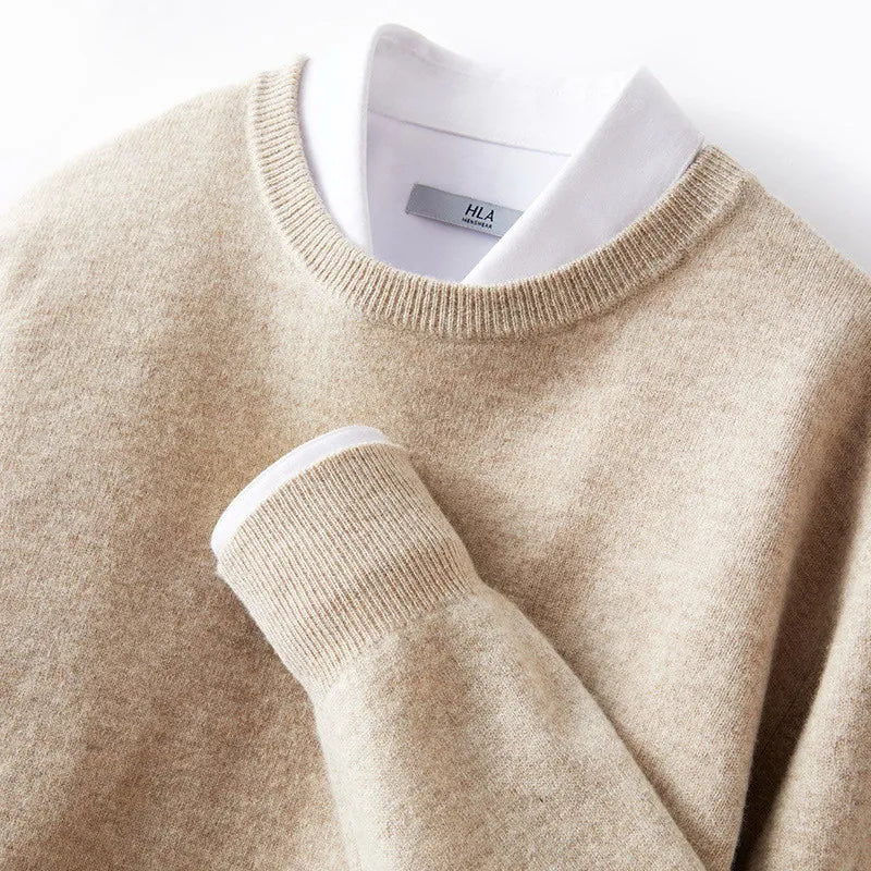 Cashmere Sweater O-neck Pullovers Men's Loose Oversized M-3XL Knitted Bottom Shirt Autumn Winter New Korean Casual Men's Top