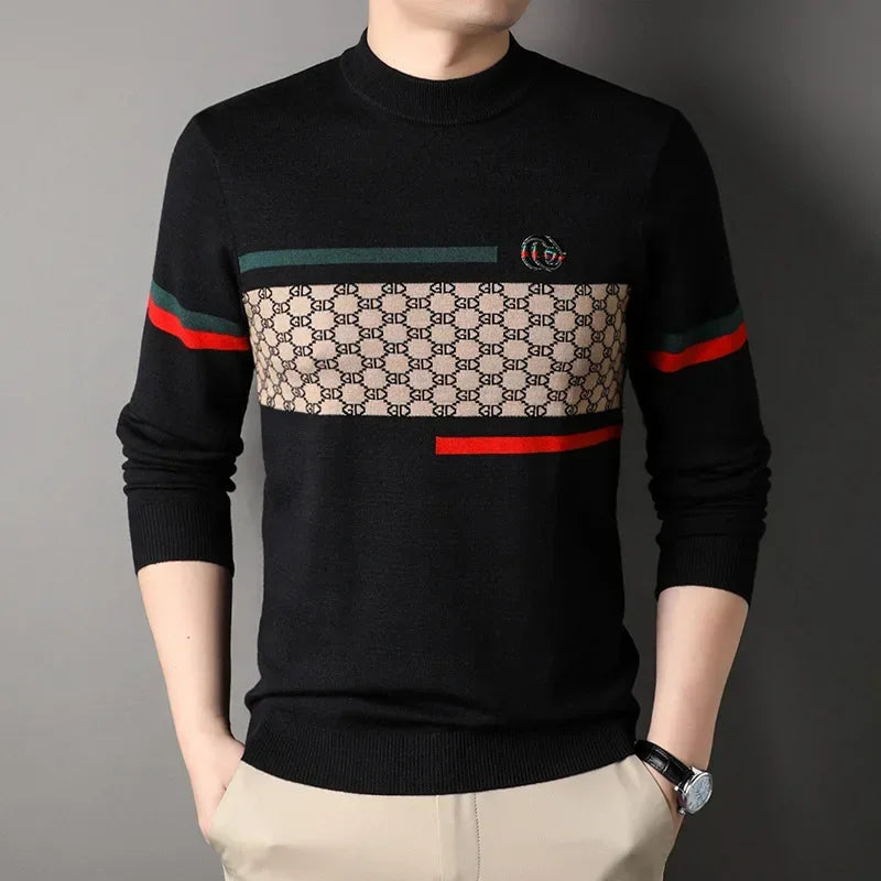 Casual Sweater Men Knitted Pullover Top Quality Spring Autumn Mens Handsome Fashion Cashmere Knitwear Male Clothing