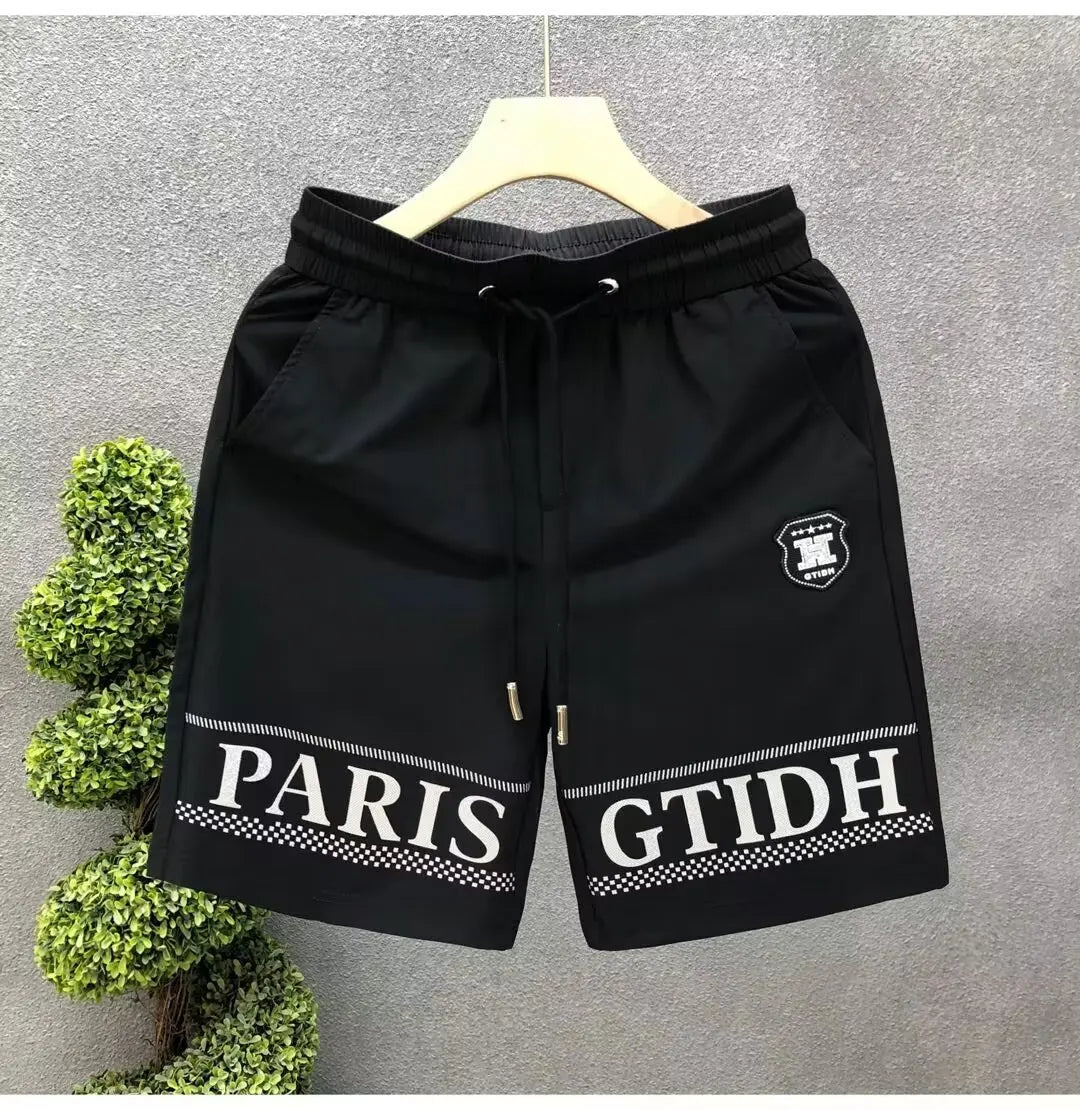 American Gym Shorts High Quality Men's Shorts Summer Fashion White Sports Short Pants High Street Men's Clothing Streetwear 2024