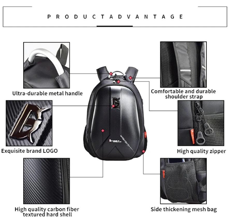 Ghost Racing Large Capacity Motorcycle Bag Waterproof Oxford Cloth Moto Motorbike Riding Backpack Reflective Cycling Package