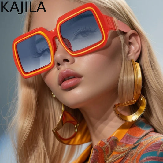 Oversized Square Sunglasses Women Big 2025 Luxury Brand Vintage Shades Shield Eyewear UV400 Protection Sun Glasses for Ladies