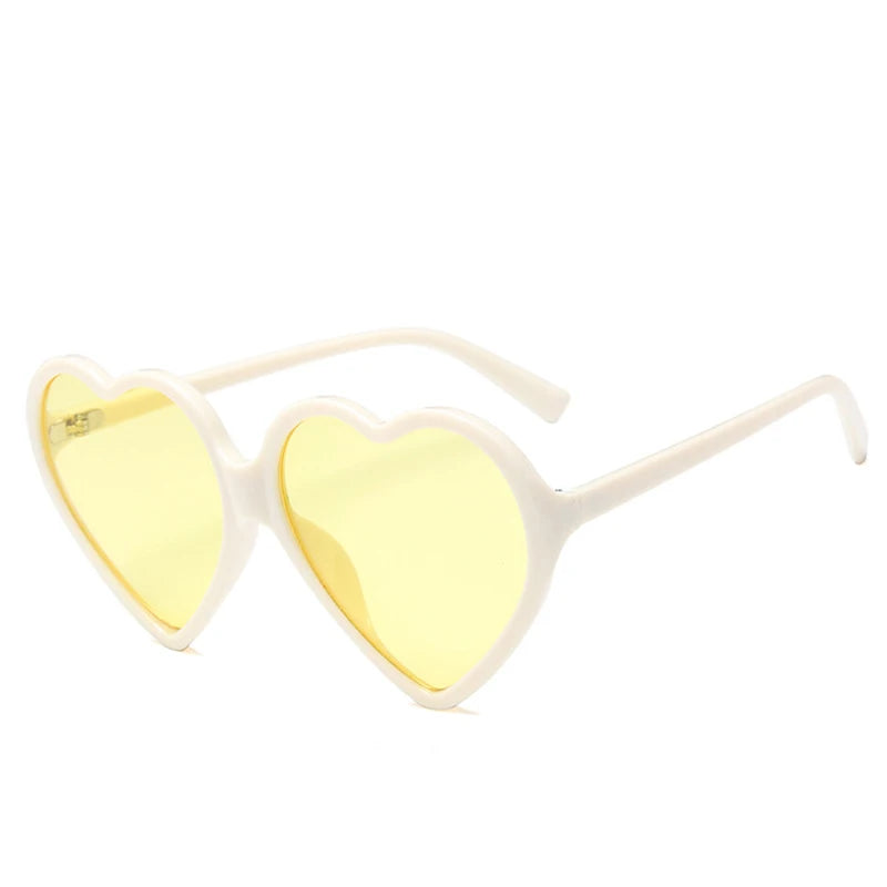 2024 New Trendy Big Heart Shape Sunglasses Women Sexy Fashion Oversized Sun Glasses For Female Male Party Travel Shades Eyewear