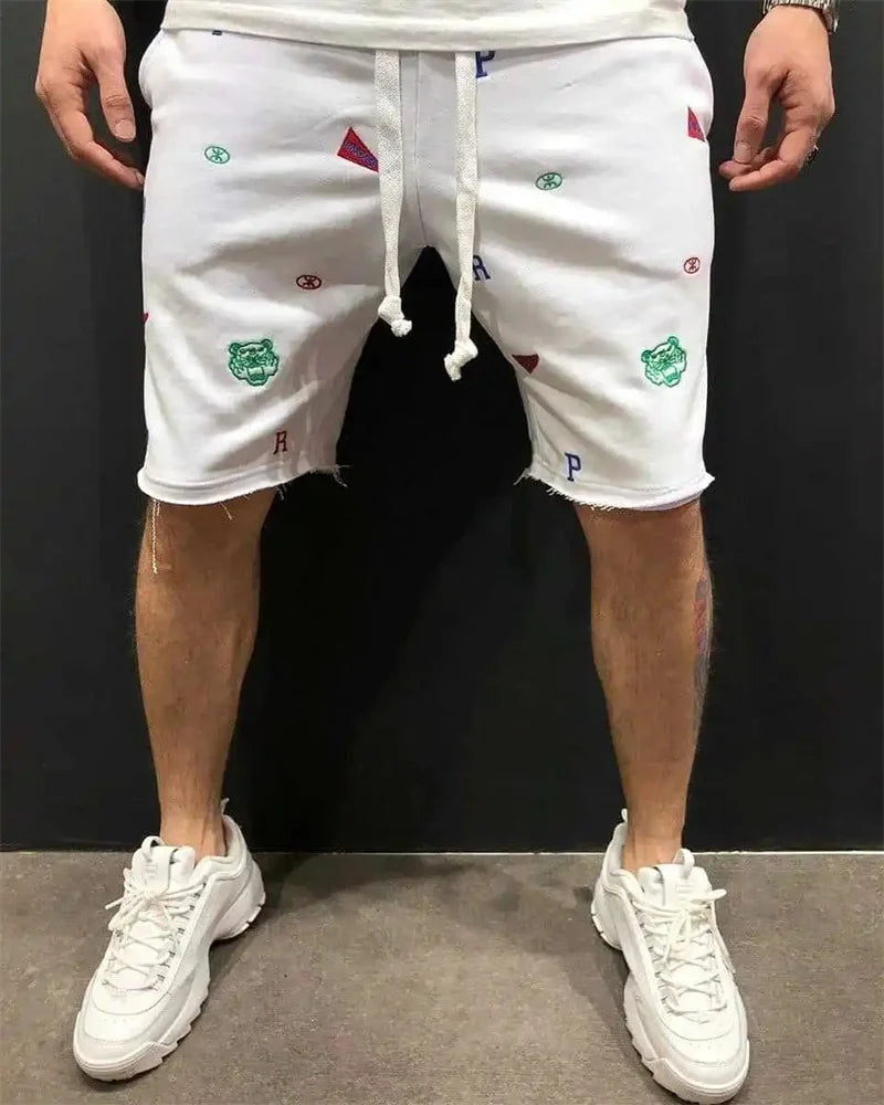 2024 New Spring Summer Men Cargo Shorts Relaxed Fit Breeches Bermuda sports Short Pants cotton Embroider Shorts Men's sweatpants