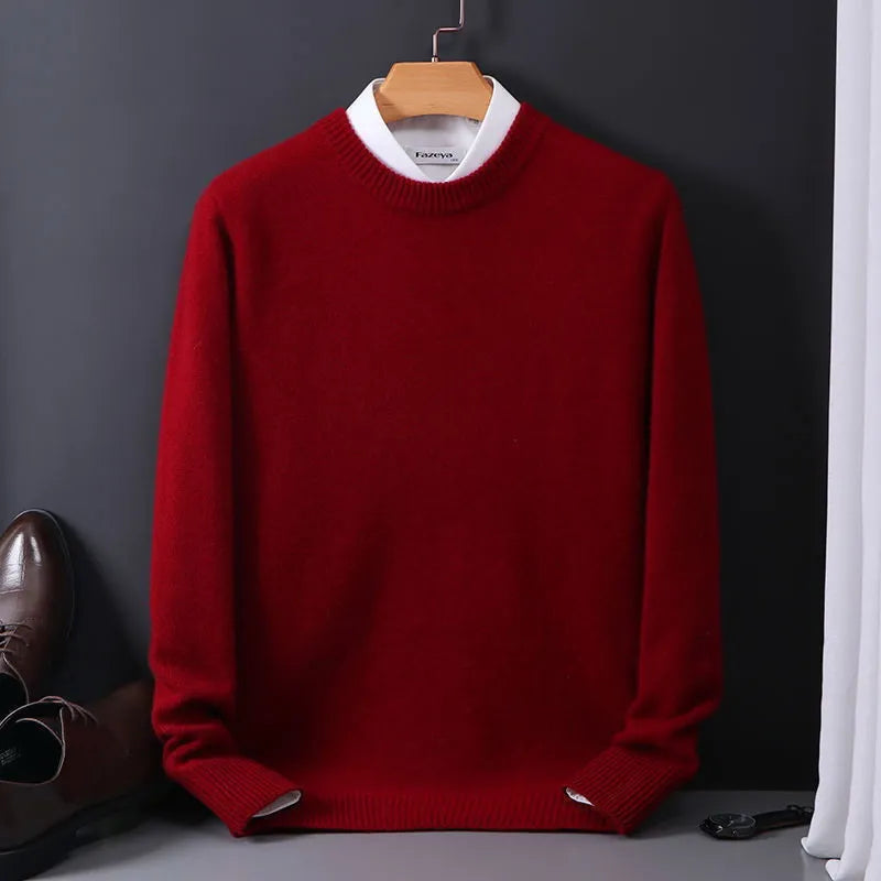 Cashmere Sweater O-neck Pullovers Men's Loose Oversized M-3XL Knitted Bottom Shirt Autumn Winter New Korean Casual Men's Top