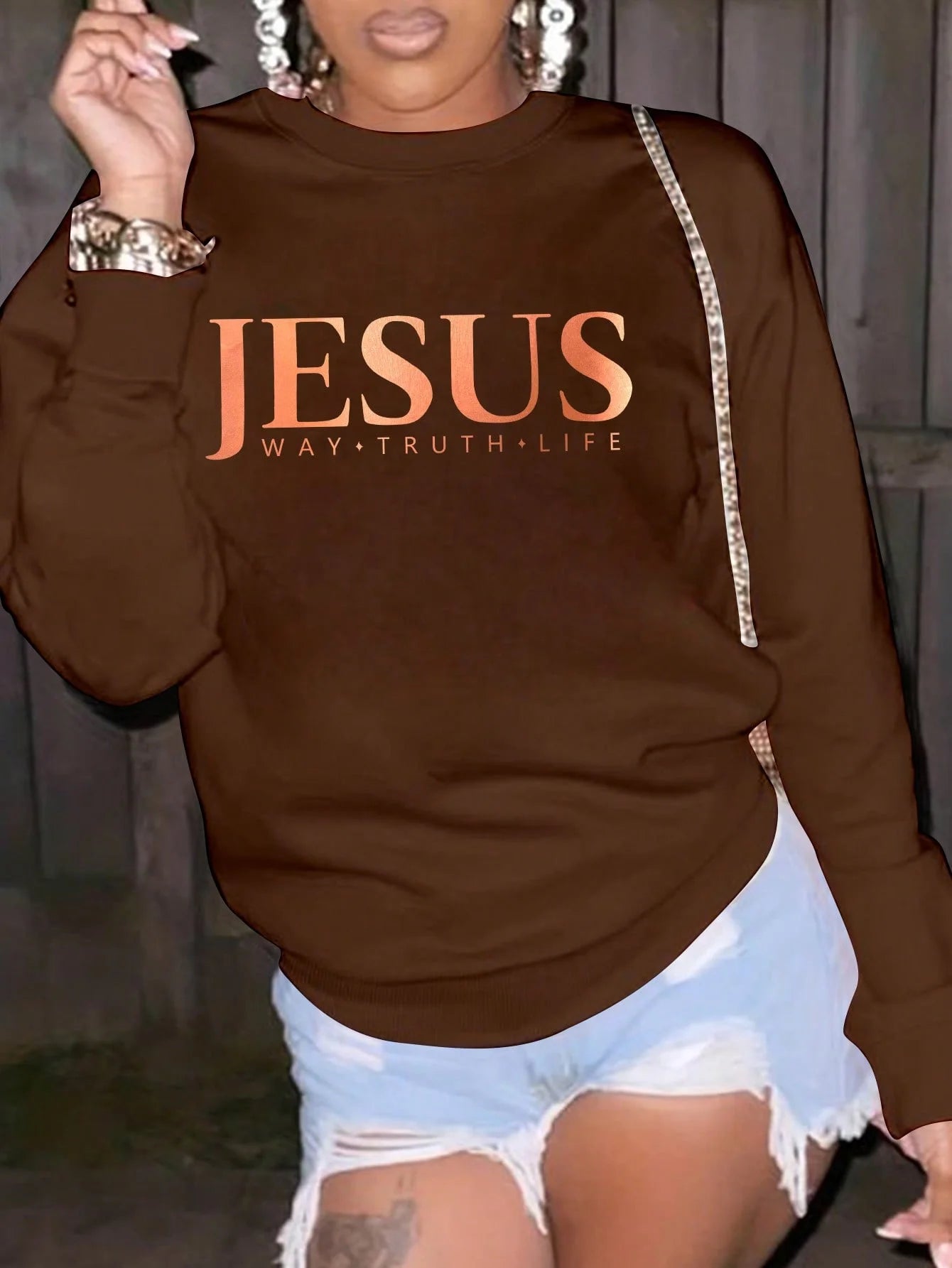 Women's sweatshirts JESUS letter print women clothing cheap clothes Y2K winter clothes women 2024 women's clothing promotion