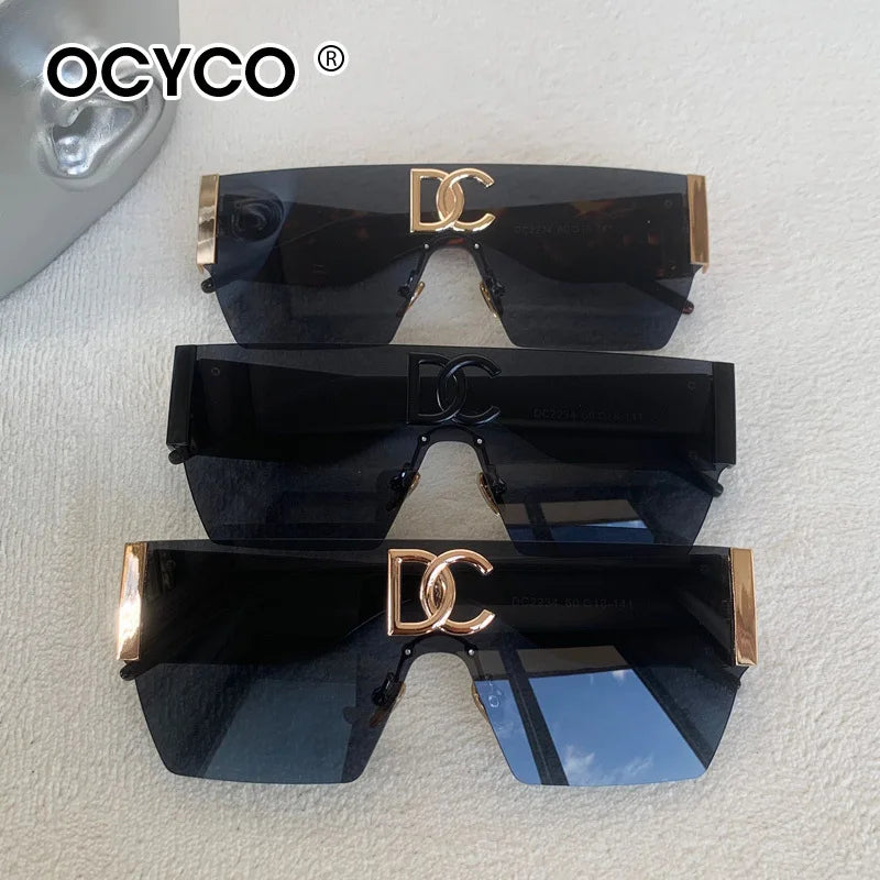 New 2024 Luxury Designer Square Sunglasses Women's Fashion Punk Sunglasses Women's Gradient Sunshade Glasses Oculos UV400