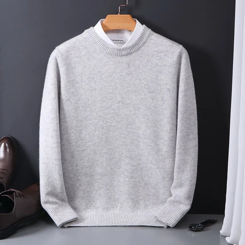 Cashmere Sweater O-neck Pullovers Men's Loose Oversized M-3XL Knitted Bottom Shirt Autumn Winter New Korean Casual Men's Top