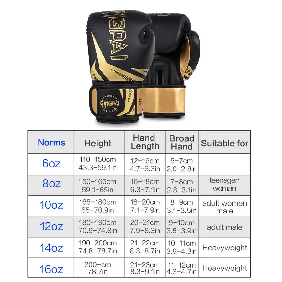 6 8 10 12 14 16oz Boxing Gloves Professional Muay Thai Guantes De Boxeo Free Fight MMA Sandbag Training Glove For Men Women