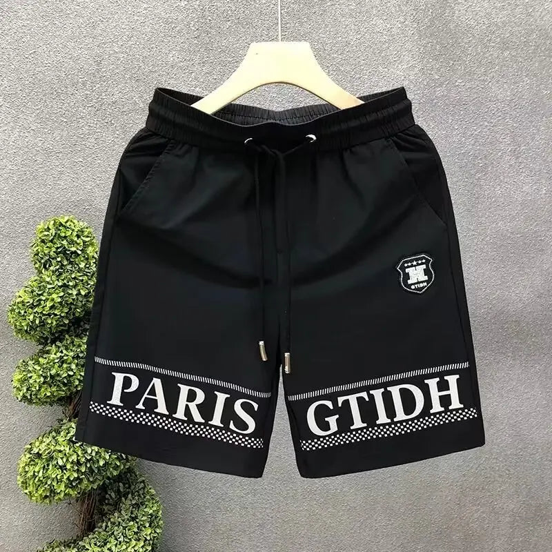 American Gym Shorts High Quality Men's Shorts Summer Fashion White Sports Short Pants High Street Men's Clothing Streetwear 2024