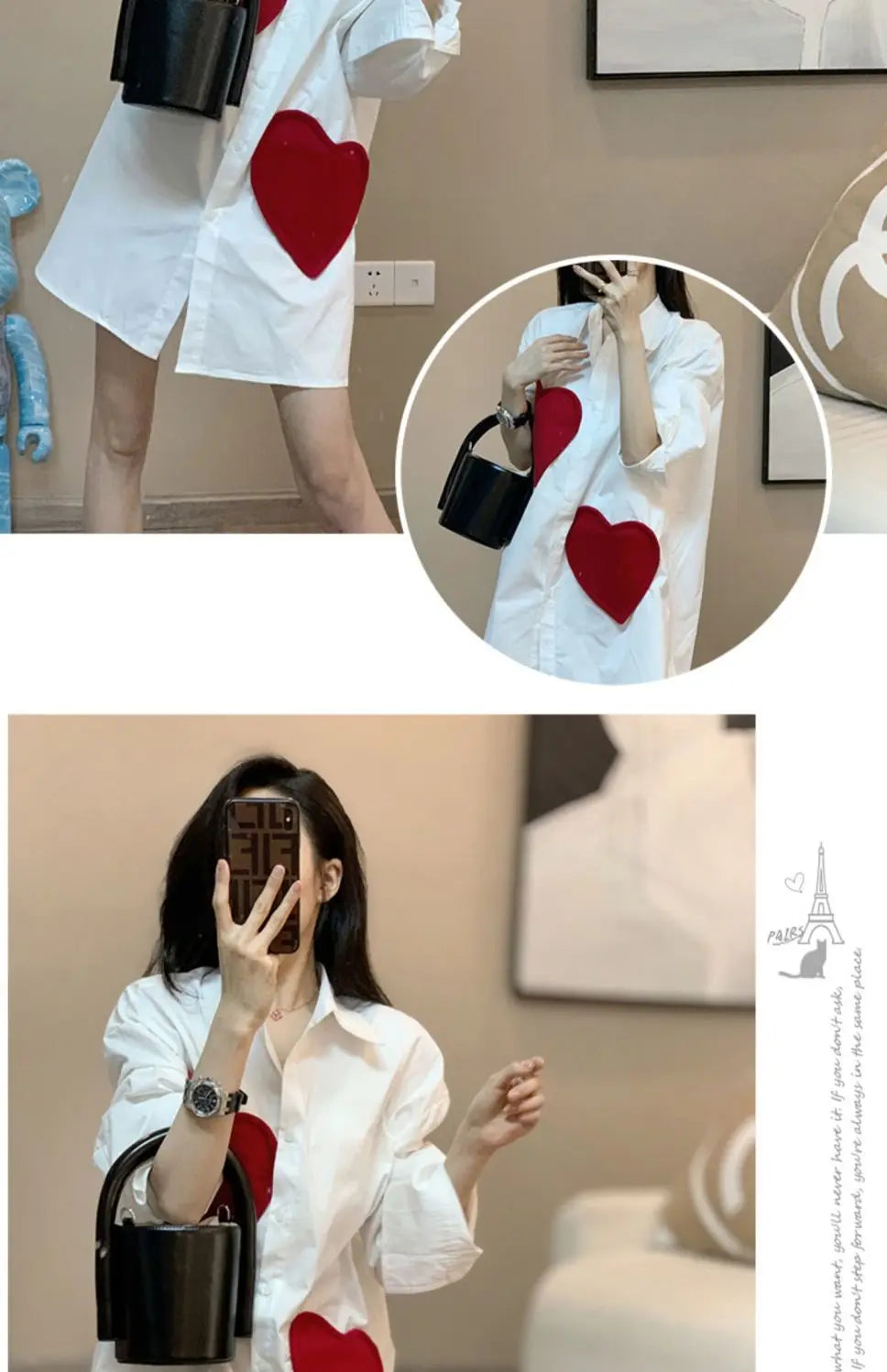 Shirt for women in spring and autumn new Korean style design niche fashion western-style white chic top