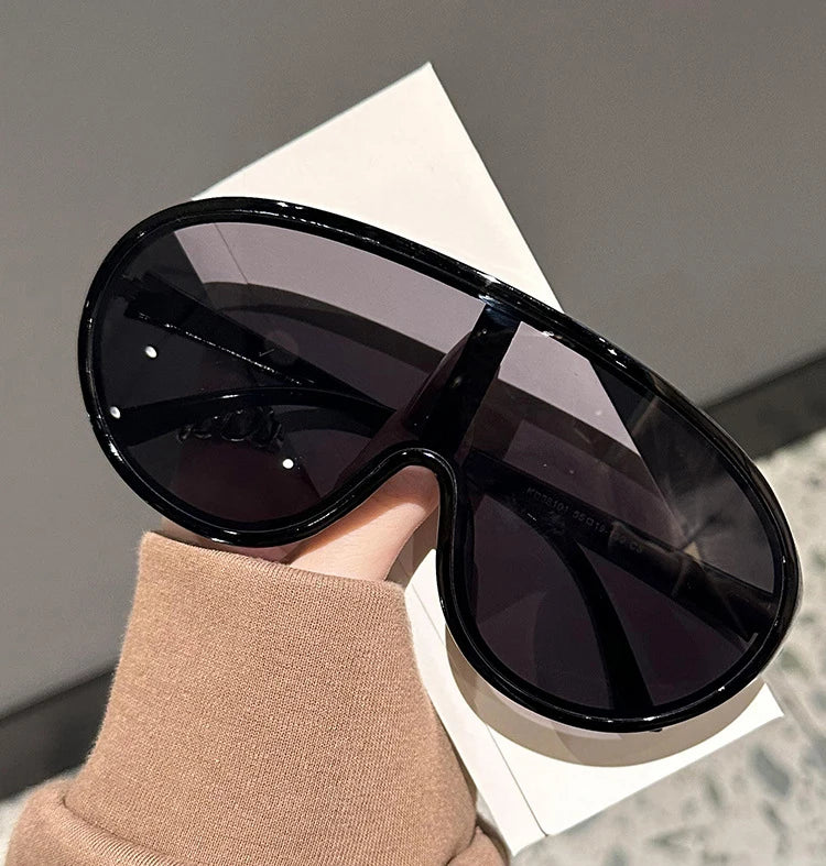 Oversize One Piece Sunglasses Women Men New Luxury Square Sun Glasses Female Trendy Large Frame Outdoor Shades UV400 Eyewear