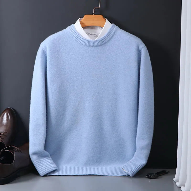 Cashmere Sweater O-neck Pullovers Men's Loose Oversized M-3XL Knitted Bottom Shirt Autumn Winter New Korean Casual Men's Top