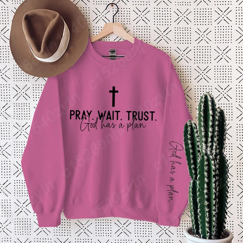 Uplifting Christian Quote Crewneck Sweatshirt, Long Sleeve, Women's Fashion Oversized Sweatshirts, Inspirational Print Pullovers