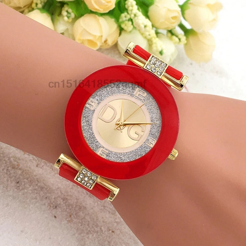 Fashion TVK Band Ladies Watches Red Silicone Diamond Digital Bracelet Luxury Casual Matte Men Clock Quartz Watch For Women Gift