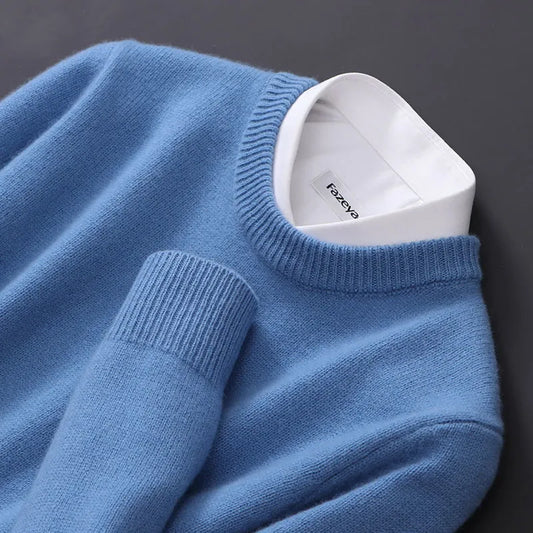 Cashmere Sweater O-neck Pullovers Men's Loose Oversized M-3XL Knitted Bottom Shirt Autumn Winter New Korean Casual Men's Top