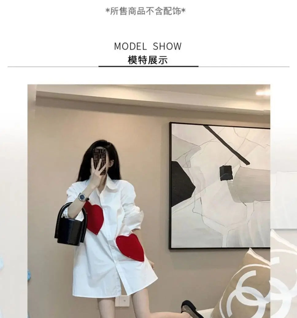 Shirt for women in spring and autumn new Korean style design niche fashion western-style white chic top