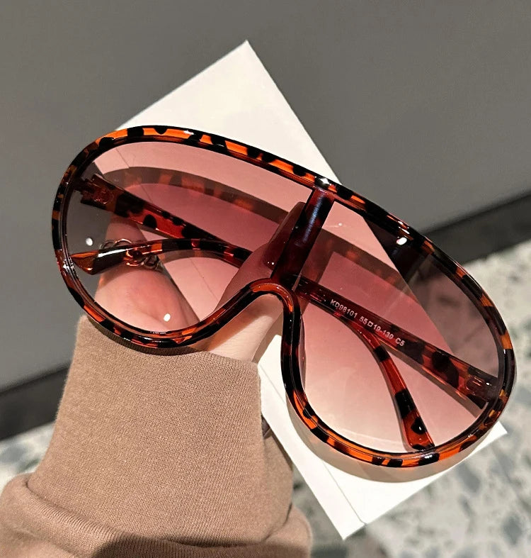 Oversize One Piece Sunglasses Women Men New Luxury Square Sun Glasses Female Trendy Large Frame Outdoor Shades UV400 Eyewear